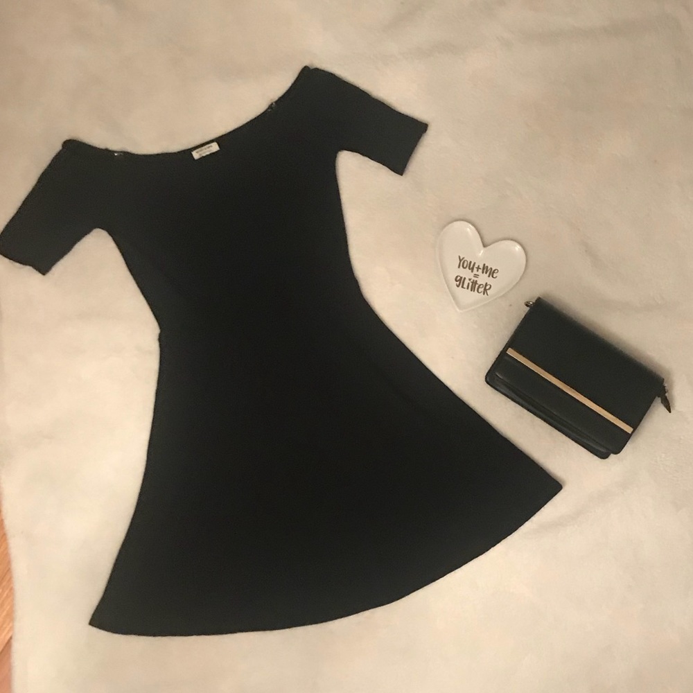 Black flared dress
